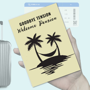 Ruhestand Auf Wiedersehen Tension Palm Tree Hammoc Einladung