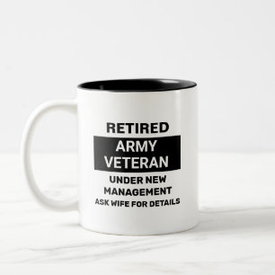 Ruhestand der Armee Veteran Funny Retirement  Zweifarbige Tasse