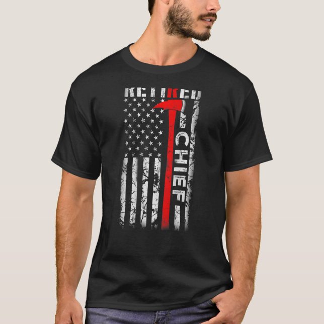 Ruhestand des Feuerwehrführers Rank Rentirement Us T-Shirt (Vorderseite)