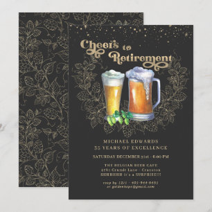 Ruhestand Eleganter Hopfen & Bier Einladung