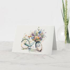 Ruhestand Fahrrad mit Blume Karte