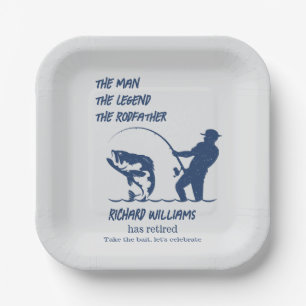 Ruhestand Fischen der Großfische Rodvater Pappteller