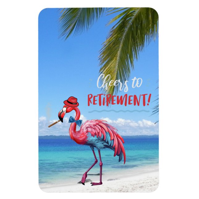 Ruhestand Flamingo am Tropical Beach Magnet (Vertikal)