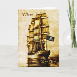 Ruhestand Funny Pirate Thema mit Vintagem Feel Karte