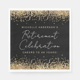 Ruhestand für Schwarze und Glitzer Napkins Serviette