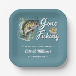 Ruhestand Gan Fishing Big Fish Rumüde Fischer Pappteller