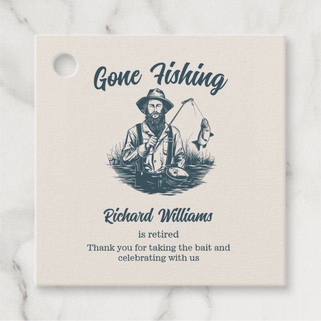 Ruhestand Gan Fishing Remüde Fisherman Vintag Geschenkanhänger (Vorderseite)