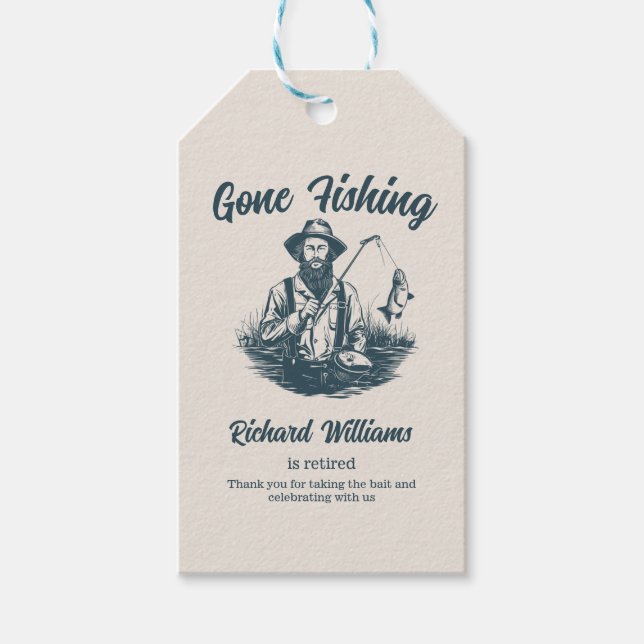 Ruhestand Gan Fishing Remüde Fisherman Vintag Geschenkanhänger (Vorderseite)