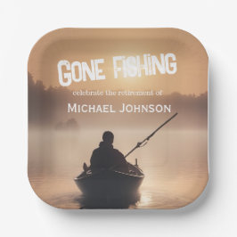 Ruhestand Gan Fishing Sunrise Remüde Fischer Pappteller