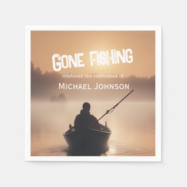 Ruhestand Gan Fishing Sunrise Remüde Fischer Serviette (Vorderseite)