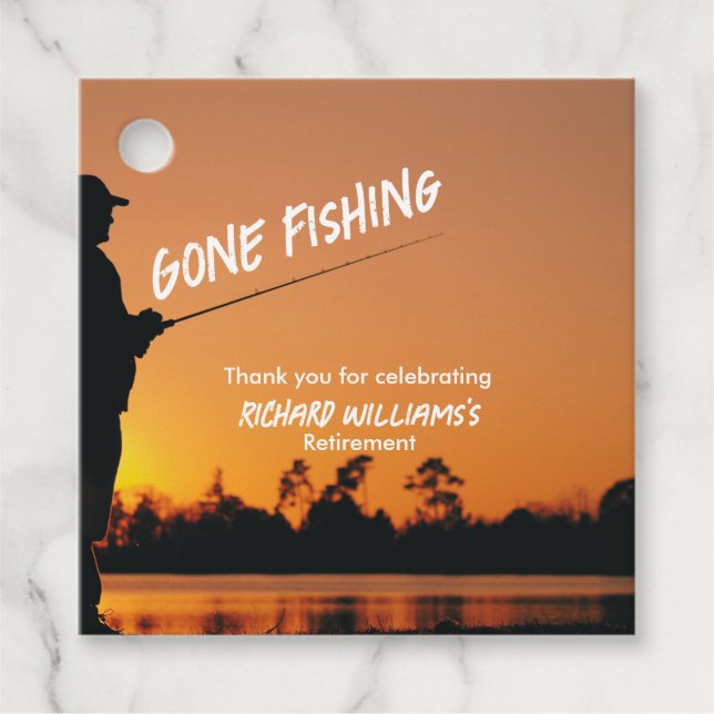 Ruhestand Gan Fishing Sunset Remüde Fischer Geschenkanhänger (Vorderseite)