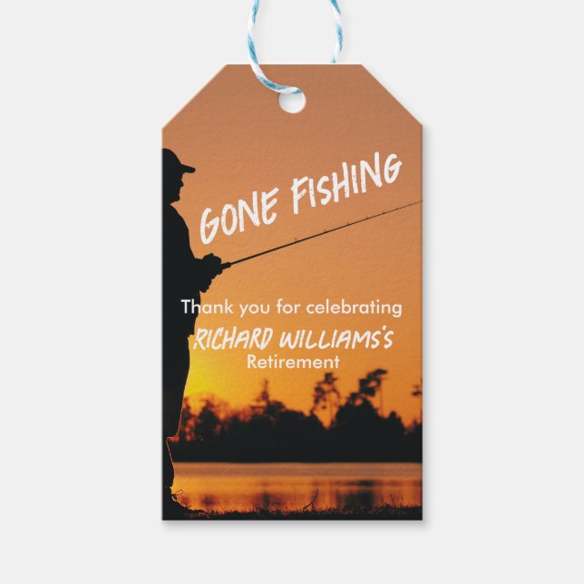 Ruhestand Gan Fishing Sunset Remüde Fischer Geschenkanhänger (Vorderseite)