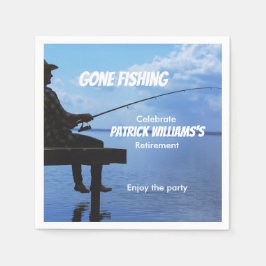 Ruhestand Gan Fishing Sunset Remüde Fischer Serviette