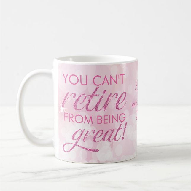 Ruhestand Glamour rosa Reifen Great Kaffeetasse (Links)