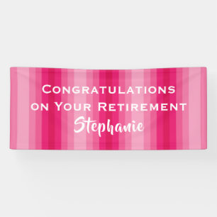 Ruhestand Glückwunsch Pink Strip Jumbo Banner
