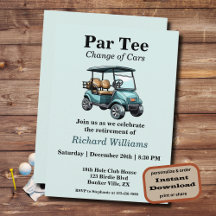 Ruhestand Golf Cart Par T-Shirt Themeneinladung