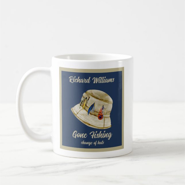 Ruhestand Gone Fishing Rentner-Anglerhut Kaffeetasse (Links)