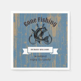 Ruhestand Gone Fishing Rumüde Rustikales Holz Serviette