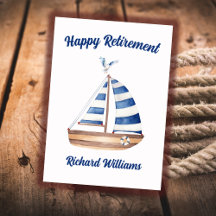 Ruhestand Happy Retirement Sailboat Wasserfarbe
