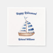 Ruhestand Happy Retirement Sailboat Wasserfarbe