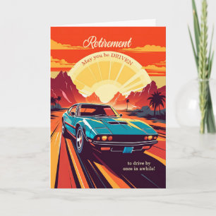 Ruhestand Herzlichen Glückwunsch Classic Car Retro Karte