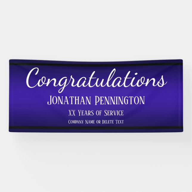 Ruhestand Herzlichen Glückwunsch Jahre Service Blu Banner (Horizontal)