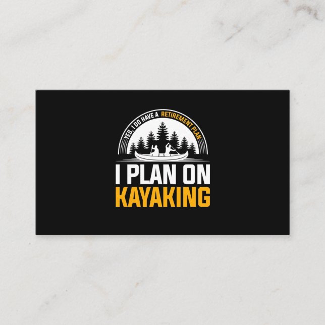 Ruhestand I Plan für Kajakfahren Visitenkarte (Vorderseite)