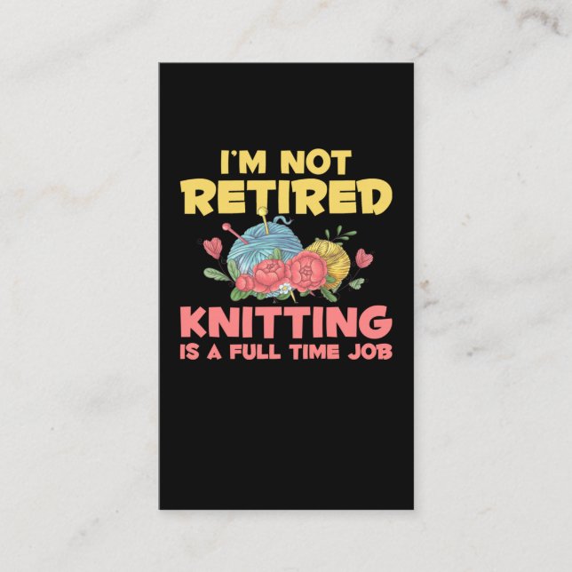 Ruhestand Knitter Crochet Remüde Garne Lover Visitenkarte (Vorderseite)