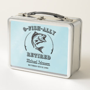 Ruhestand O-fish-ally im Ruhestand lustiger Fischf Metall Brotdose