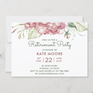 Ruhestand Party Aquarell Blumenladen Party Einladung