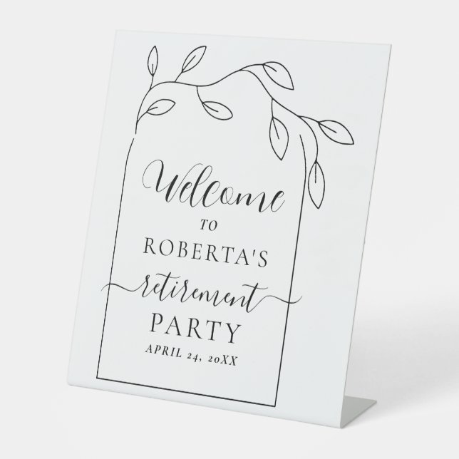 Ruhestand Party Begrüßungszeichen Sockelschild (Vorderseite)