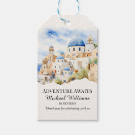 Ruhestand Party Colorful Greece Village Hill Geschenkanhänger