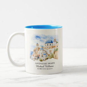Ruhestand Party Colorful Greece Village Hill Zweifarbige Tasse