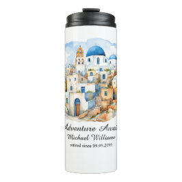 Ruhestand Party Colorful Griechenland Village Ocea Thermosbecher