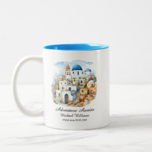 Ruhestand Party Colorful Griechenland Village Ocea Zweifarbige Tasse