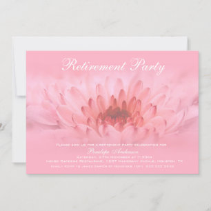 Ruhestand Party Elegante Rosa Blütenfarben Einladung
