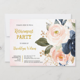 Ruhestand Party Elegante Wasserfarben Einladung