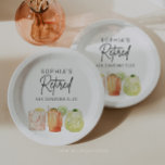 Ruhestand Party Funny Paper Tellers Party Decke Pappteller<br><div class="desc">Feiern Sie mit dieser modernen, Minimalistischen Cocktail Retirement Party Collection stilvoll das nächste Kapitel! Dieses Design eignet sich ideal, um jeden zu ehren, der in die aufregende Welt der Pensionierung eintaucht. Freuen Sie sich auf einen eleganten Schriftart mit Handschrift und drei aufregenden Aquarellcocktails. Egal, ob Sie einen Altersvorsorgejammer für einen...</div>