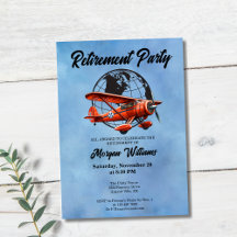 Ruhestand Party Globe Travel Flugzeug Orte