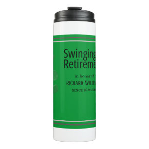Ruhestand Party Golf Modern Corporate Green Black Thermosbecher
