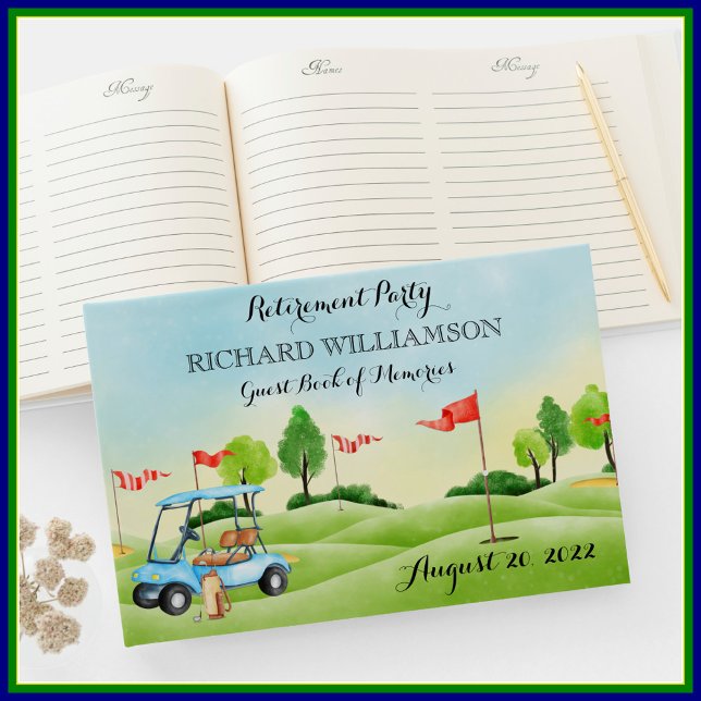 Ruhestand Party Golf Sign in Gästebuch (Von Creator hochgeladen)