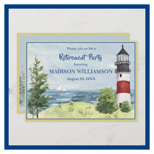 Ruhestand Party KüstenLeuchtturm Wasser Ankündigung