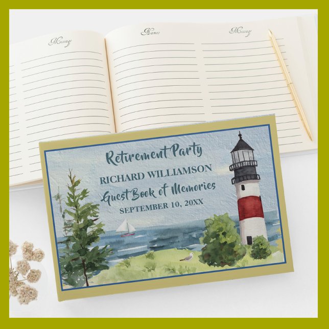 Ruhestand Party KüstenLeuchtturm Wasser Gästebuch (Von Creator hochgeladen)