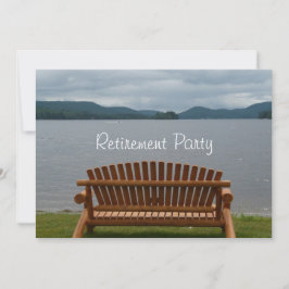 Ruhestand Party-Lakeview mit hölzerner Bank Einladung