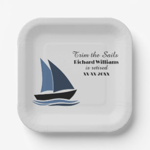 Ruhestand Party Nautic Sailing Theme Modern Pappteller