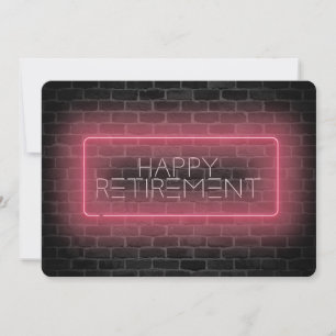 Ruhestand Party Neon-Zeichen an Wand Einladung