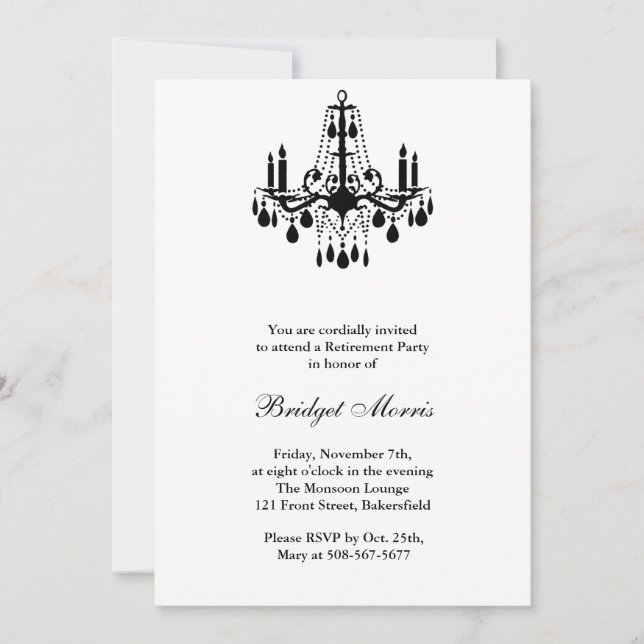 Ruhestand Party White Grand Ballroom Einladung (Vorderseite)