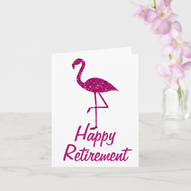 Ruhestand pink flamingo Benutzerdefinierter Text G Karte (Orchidee)