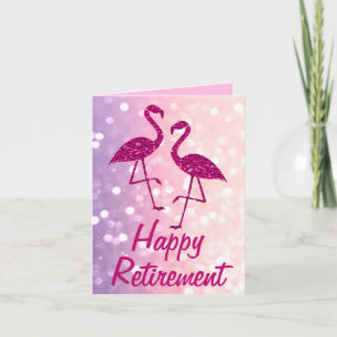 Ruhestand pink flamingo Benutzerdefinierter Text G Karte