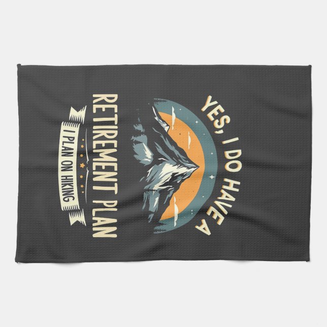 Ruhestand Plan Wandern Sonnenschein Vater Im Freie Geschirrtuch (Horizontal)